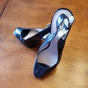 MRKT. Nadine Peep Toe Black High Heel Platform Pump Size 10